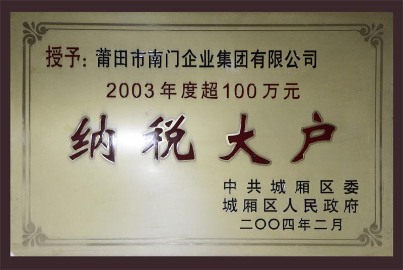 2003年度“纳税大户”